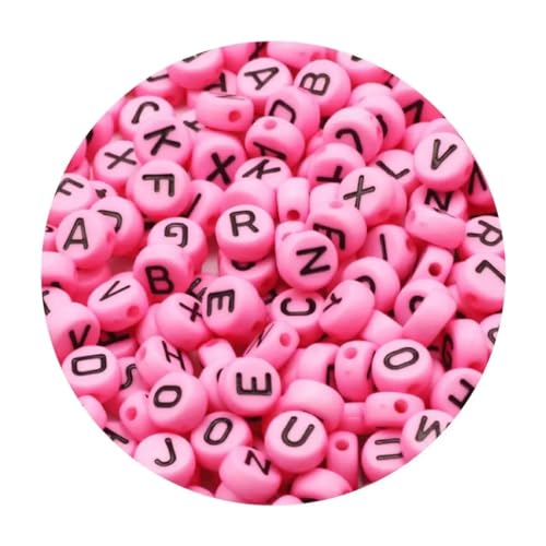 VONCYKI Acrylperlen mit gemischten Buchstaben, rund, flach, Abstandshalter für Schmuckherstellung, handgefertigt, Armband, Halskette (4 x 7 mm, zufällige Mischung, 24.200 Stück) von VONCYKI