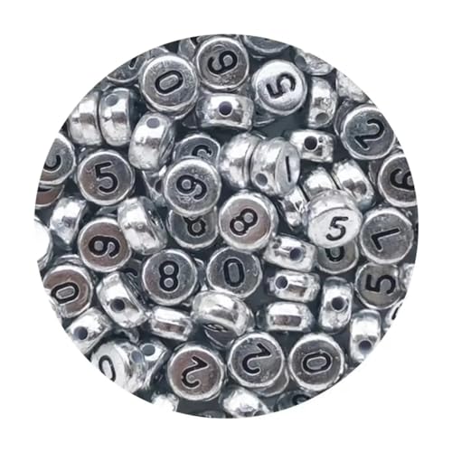 VONCYKI Acrylperlen mit gemischten Buchstaben, rund, flach, Abstandshalter für Schmuckherstellung, handgefertigt, Armband, Halskette (4 x 7 mm, zufällige Mischung, 33.200 Stück) von VONCYKI