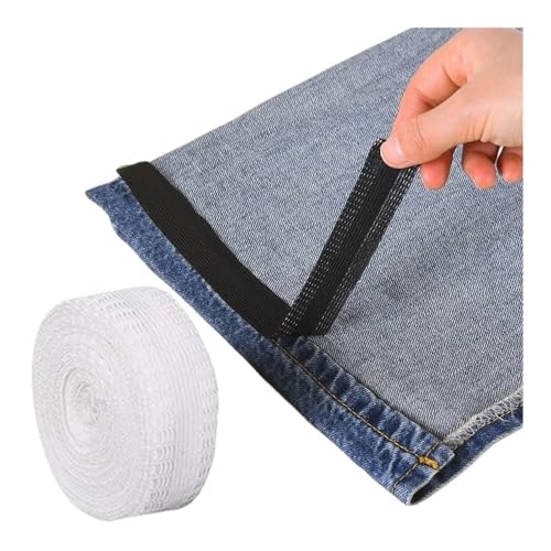 VONCYKI Hosenkante zum Kürzen von Hosen, Mund, Saum, zum Aufbügeln, Saumband, Jeans, Hosen, DIY, Nähen, Stoffaufnäher (weiß, 300 cm) von VONCYKI