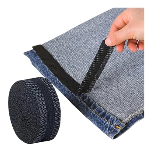 VONCYKI Selbstklebendes Hosenpastenband für Hosen, Patch, Beine, Hosen, Kanten, Nähwerkzeug, Kleidung, Bügelsaum, DIY, Stoffband (Schwarz, 1 m) von VONCYKI