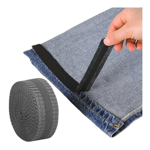 VONCYKI Selbstklebendes Hosenpastenband für Hosen, Patch, Beine, Hosenkante, Nähwerkzeug, Kleidung, Bügelsaum, DIY, Stoffband (Grau, 500 cm) von VONCYKI