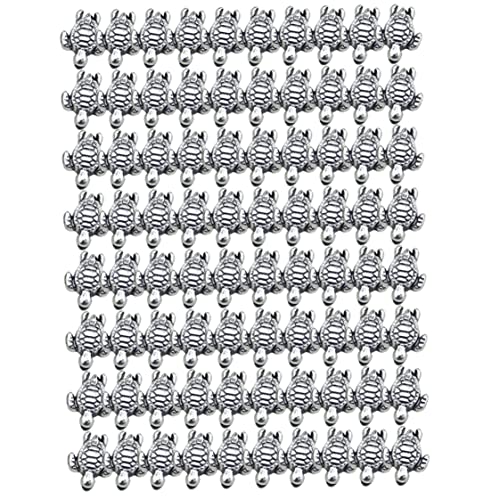 VONGLYHOO Schildkröten -Spacer -Perlen 9mm Legierung Turtle Perlen DIY -Schmuck Zubehör für Halskette 80pcs von VONGLYHOO