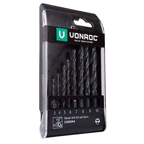 VONROC HSS-Metallbohrer – 8 Stück, universell – 3 bis 10 mm von VONROC