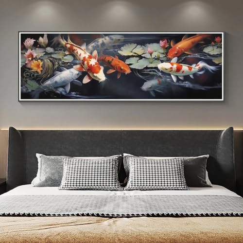 5D Diamond Painting Blume Koi Diamond Painting Kinder/Erwachsene, DIY Diamant Painting Bilder Dimondpaintin, Malen Nach Zahlen Erwachsene Crystal Arts für Home Wanddekoration Gifts 165 X 55cm, 240N von VORSAK