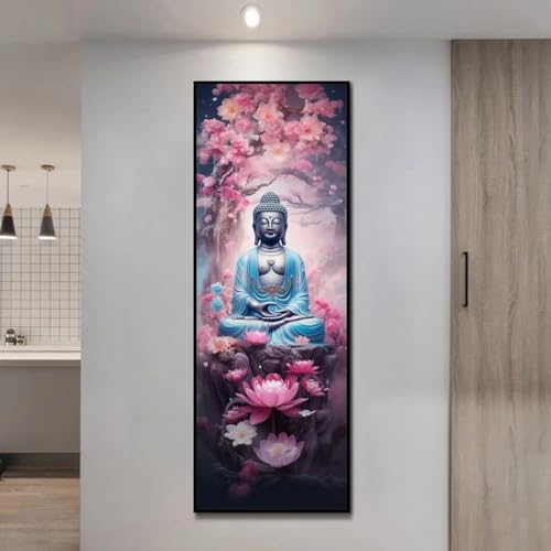 5D Diamond Painting Lotus Buddha Diamond Painting Kinder/Erwachsene, DIY Diamant Painting Bilder Dimondpaintin, Malen Nach Zahlen Erwachsene Crystal Arts für Home Wanddekoration Gifts 105 X 35cm, 306N von VORSAK