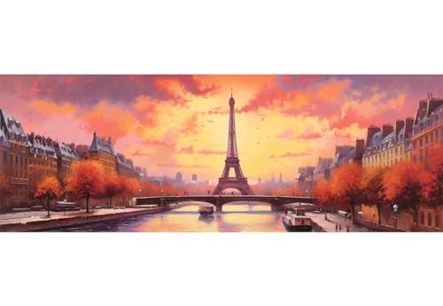 5D Diamond Painting Paris Landschaft Diamond Painting Kinder/Erwachsene, DIY Diamant Painting Bilder Dimondpaintin, Malen Nach Zahlen Erwachsene Crystal Arts für Home Wanddekoration 90 X 30 cm, 7N von VORSAK