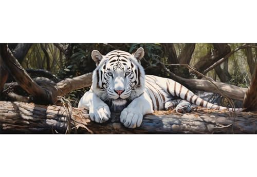 5D Diamond Painting Tiger Wald Diamond Painting Kinder/Erwachsene, DIY Diamant Painting Bilder Dimondpaintin, Malen Nach Zahlen Erwachsene Crystal Arts für Home Wanddekoration Gifts 150 X 50cm, 300N von VORSAK