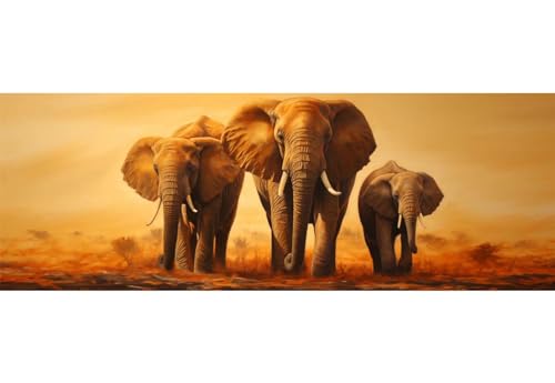 Elefant Diamond Painting Erwachsene Groß xxl 150x50cm, DIY Malen Nach Zahlen Erwachsene, 5D Diamant Painting Bilder Kinder, Diamond Painting Cross Stickerei Craft, Wand Deko Aesthetic Geschenke, 84M von VORSAK