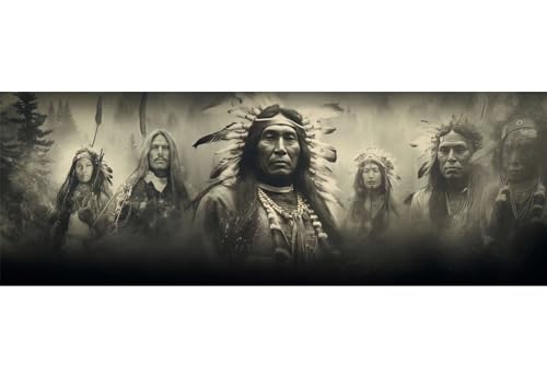 Indianer Stamm Diamond Painting Erwachsene Groß xxl 120x40 cm, DIY Malen Nach Zahlen Erwachsene, 5D Diamant Painting Bilder Kinder, Diamond Painting Cross Stickerei Craft, Wand Deko Aesthetic, 476M von VORSAK