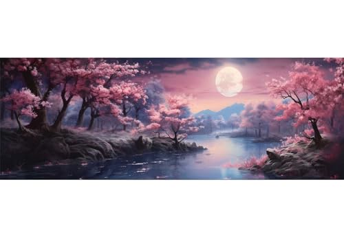 Landschaft See Diamond Painting Erwachsene Groß xxl 150x50 cm, DIY Malen Nach Zahlen Erwachsene, 5D Diamant Painting Bilder Kinder, Diamond Painting Cross Stickerei Craft, Wand Deko Aesthetic, 151M von VORSAK