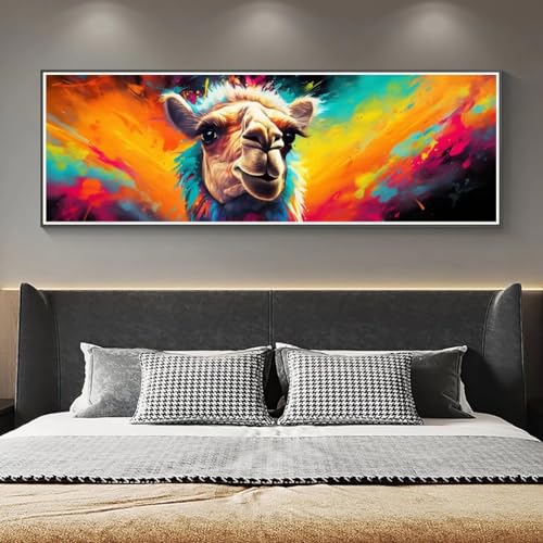 Tier Alpaka Diamond Painting Erwachsene Groß xxl 135x45cm, DIY Malen Nach Zahlen Erwachsene, 5D Diamant Painting Bilder Kinder, Diamond Painting Cross Stickerei Craft, für Wand Deko Aesthetic, 136M von VORSAK