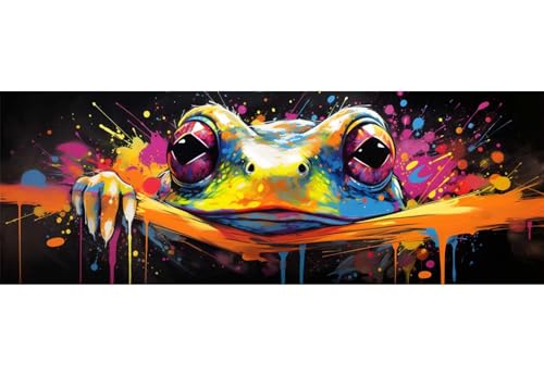 Tier Frosch Diamond Painting Erwachsene Groß xxl 120x40cm, DIY Malen Nach Zahlen Erwachsene, 5D Diamant Painting Bilder Kinder, Diamond Painting Cross Stickerei Craft, für Wand Deko Aesthetic, 131M von VORSAK