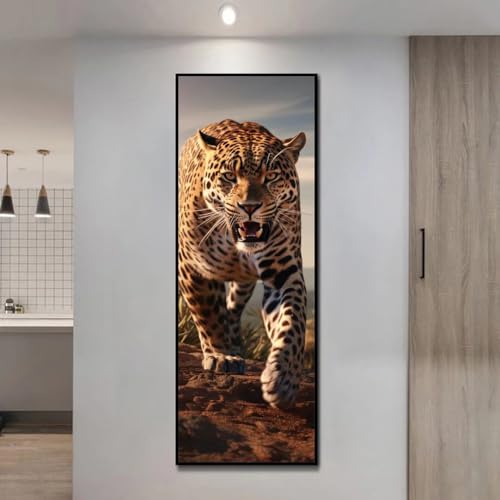 Tier Leopard Diamond Painting Erwachsene Groß xxl 135x45 cm, DIY Malen Nach Zahlen Erwachsene, 5D Diamant Painting Bilder Kinder, Diamond Painting Cross Stickerei Craft, Wand Deko Aesthetic, 110M von VORSAK