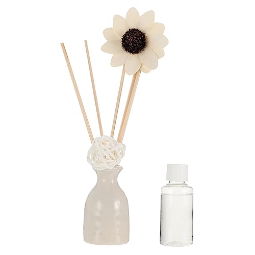 1 Set Aromatherapie Set Duftöl Vase Luftdiffusor Gefälschter Diffusor Aromatherapie Sticks Rattan Getrocknete Blumen Heim Luftreinigungsdiffusor Weiß VOSAREA von VOSAREA