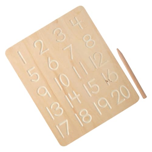 VOSAREA 1 Satz Buchstabenschablonen Alphabet Lernspielzeug Zahlentafel Lernspielzeug Aus Holz von VOSAREA