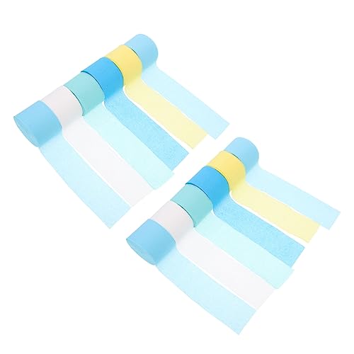 VOSAREA 1 Satz Dekoband Geschenkpapier Band Papierschlange Krepppapierband Neondekorationen Partyschlangendekor Regenbogen Partydekorationen Kreppband Papierband 12 Rollen von VOSAREA