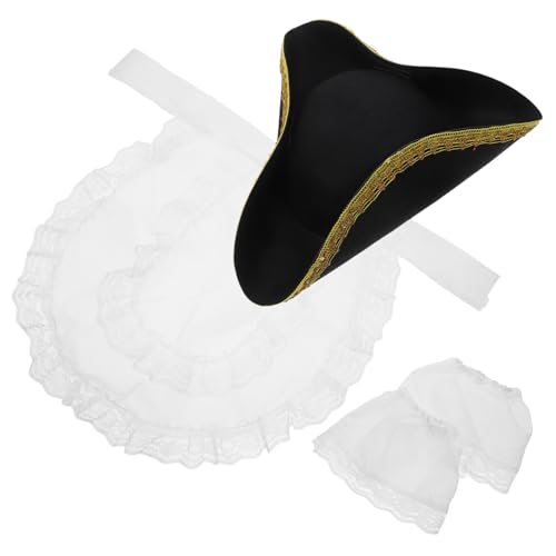 VOSAREA 1 Satz Lätzchen-party-set Piratenhut Männer Piratenhut Für Herren Damen Piratenhut Dreispitz Halloweenkostüm Piraten-partyhüte Piratenhut Für Die Party Cosplay-partyhut Vlies von VOSAREA