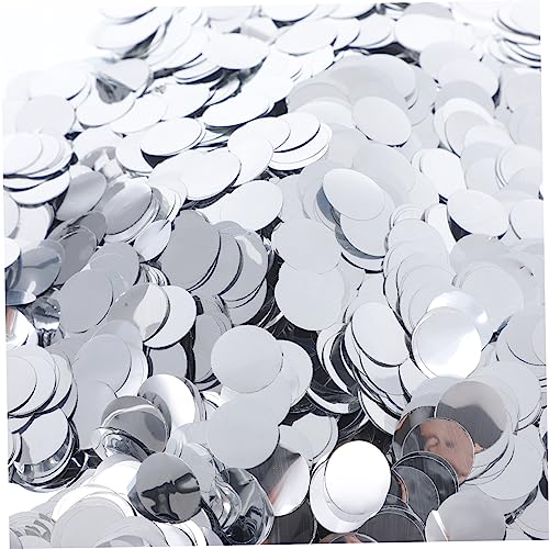 VOSAREA 1 Satz Rundes Papier Werfen Glitzerballons Konfetti in Runder Form Dekorationen Für Pastelle Tischkonfetti Für Die Babyparty Runde Tischstreuung Krippendekor Silver Aluminiumfolie von VOSAREA