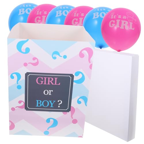 VOSAREA 1 Set Box Geburtstagsdekorationen Rosa Und Blaue Luftballons Party Geschlecht Mädchen Babyparty Dekorationen Enthüllungspapier von VOSAREA