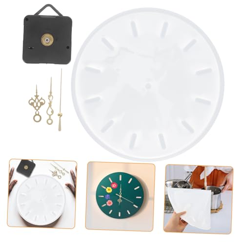 VOSAREA 1 Set Epoxidharzform Für DIY Uhrwerk Mit Bastelform Uhr Epoxidharz DIY Form Wanduhr Zahlenform Uhrenplattenform Uhrenformen DIY Zubehör DIY Kits Metall Weiß von VOSAREA