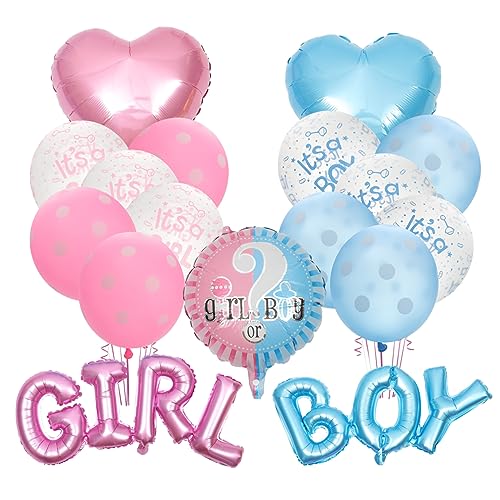 VOSAREA 1 Set Geschlecht Offenbaren Ballondekor Blaue Herzballons Duschballons Film Junge Oder Mädchen Ballonbuchstaben Einladungen Rosa Ballons Partyballons Buchstabenballons Emulsion von VOSAREA