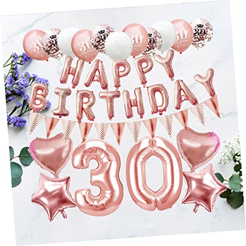 VOSAREA 1 Set Rose Gold Geburtstag Ballonset Mit Glitzerballons Latexballons Für Geburtstagsfeier Dekoration Für Wand Tür Und Fenster Zufälliger Stil von VOSAREA