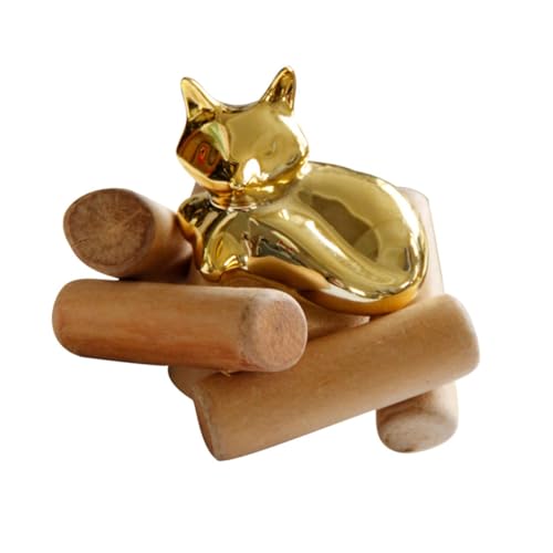 VOSAREA 1 Stück Heimdekoration Ornamente Miniaturen Figuren Für Büro Fuchs Skulptur Heimdekorationen Tischdekorationen Fuchs Dekorationen Für Zuhause Tierdekor Die Keramik Golden von VOSAREA