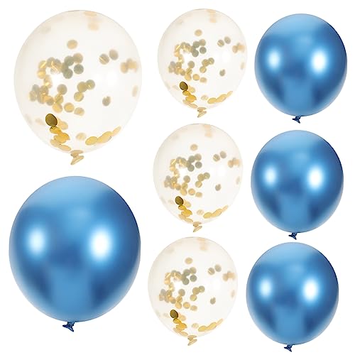 VOSAREA 10 Stück Blauer Goldballon Goldene Glitzer Luftballons Goldene Luftballons Geburtstagsfeier Luftballons Hochzeitsdeko Festival Party Luftballons Ballon Set Gold von VOSAREA