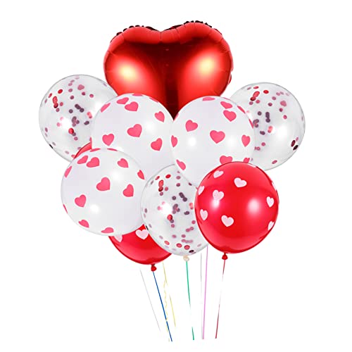 VOSAREA 10 Stück Liebesdruck Ballon Festival Ballons Hochzeitszubehör Braut Brautparty Dekoration Valentinstag Ballon Geburtstagsfeier Gastgeschenke Hochzeit Herz Ballons von VOSAREA