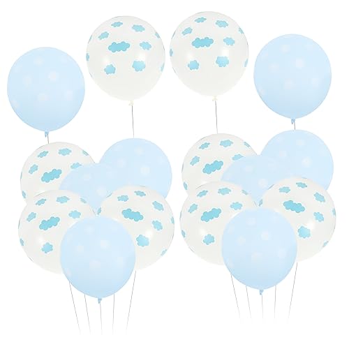 VOSAREA 100St Partyballons hellblaue Luftballons runde Luftballons Ballons für Hochzeitsfeiern Ballondruck hochzeits dekoration wedding decor bedruckte Luftballons Partydekoration Blue von VOSAREA