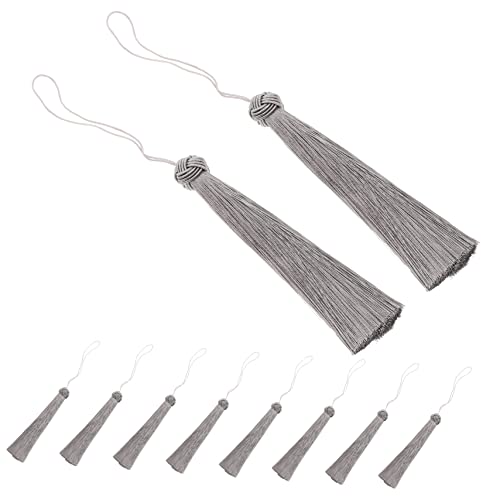 VOSAREA 10st Quaste Ohr Frauengeschenk Handgefertigte DIY-Quasten Lesezeichen-quaste Gastgeschenke Quasten Basteln Selber Machen Schlüsselanhänger Quasten Masse DIY Quaste Grey Polyester von VOSAREA