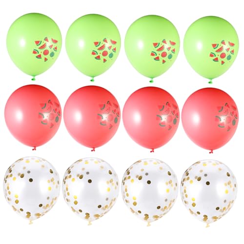 VOSAREA 12St Fruchtwassermelonenballon goldene Konfettiballons Farbballons Zubehör für Partyballons konfettiballone party mitgebsel kinder Paillettenballons bunte Konfettiballons Emulsion von VOSAREA