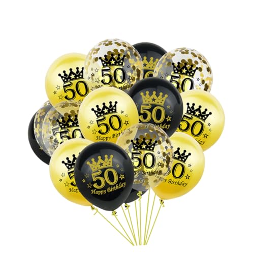 VOSAREA 15 Stück Pailletten Luftballons 50 Jahrestag Party Dekorationen Geburtstag Konfetti Luftballons Alles Zum Geburtstag Geburtstag Dekorative Luftballons Zahlenballons von VOSAREA