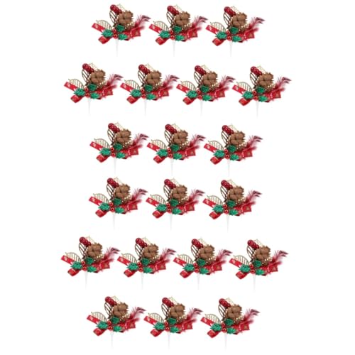 VOSAREA 2 Sätze Kucheneinsatz Cupcake Topper Kuchendekoration Polyester Kuchenaufsatz Beliebter Kuchenaufsatz Kuchenzubehör Urlaub Künstlicher Blumenstrauß 10 Stück * 2 von VOSAREA