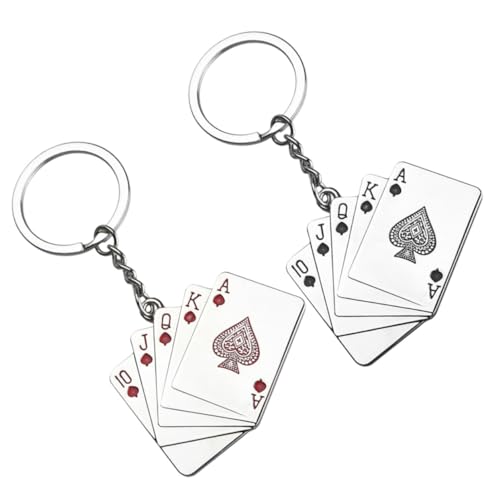 VOSAREA 2 Stück Schlüsselanhänger Für Dekor Poker Taschenanhänger Würfel Schlüsselanhänger Pokerkarten Schlüsselanhänger Spielkarten Anhänger Schlüsselanhänger Charms Punk von VOSAREA