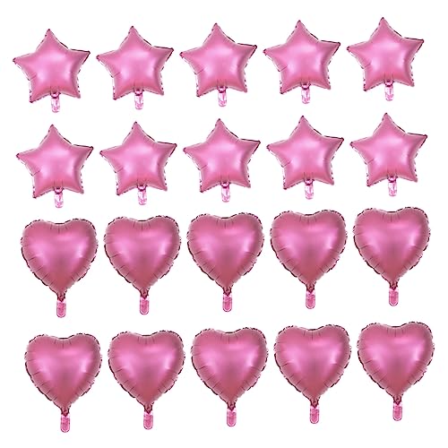 VOSAREA 20st Ballon-ornamente Partyballons Luftballons Für Hochzeitsfeiern Aluminiumballons Herzballons Helium Luftballons Zur Babyparty Folienballons Dekorative Luftballons Rosa von VOSAREA