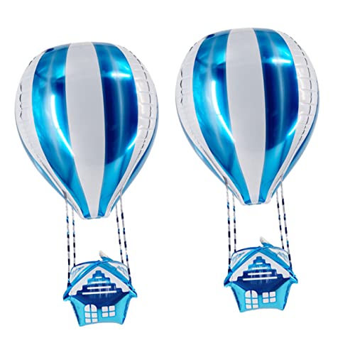 VOSAREA 2St Ballon wohnungsdeko wohnraumdeko luftbalons balloon polsterelemente Kalibrator de Babyspielzeug Spielzeug für Babyflugzeuge heiße Luft heiße Dekoration Aluminiumfolie Blue von VOSAREA