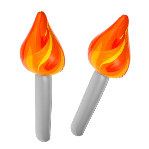 VOSAREA 2St aufblasbare Taschenlampe Aufblasbare Spielrequisiten Aufblasbares Spielzeug für Kinder Miniatur Lagerfeuer künstliche Fackelspielzeuge Aufblasbare Fackelspielzeuge Partyfackel von VOSAREA