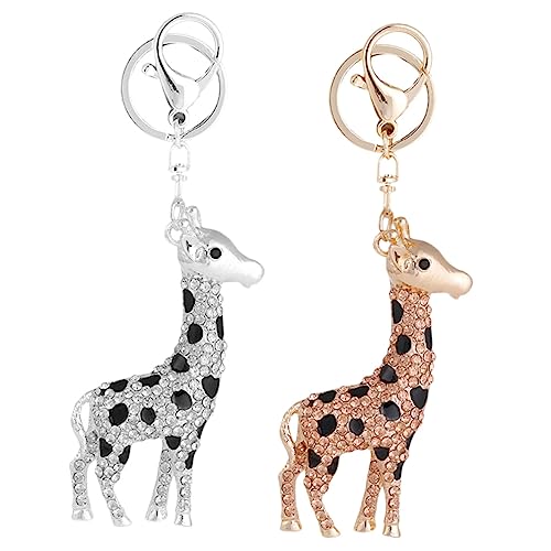 VOSAREA 2St hängende Schlüsselanhänger pendant anhänger charms schenken süßer Tier-Schlüsselanhänger Tiertasche Schlüsselanhänger für Rucksäcke Giraffen-Schlüsselanhänger Legierung von VOSAREA