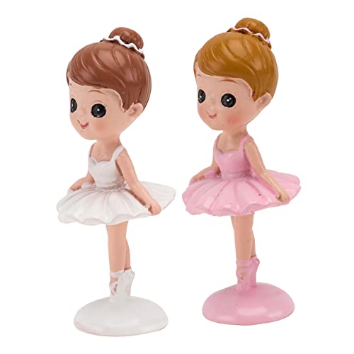 VOSAREA 2st Ballerina-mädchen Kuchen Picks Tanzende Mädchenfiguren Zuhause Ballett Mädchen Spielset Puppenspielzeug Desktop- Für Ballettmädchen Mädchenpuppen Harz Weiß von VOSAREA