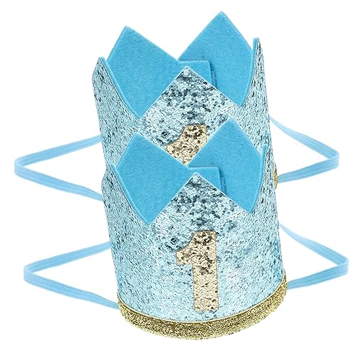 VOSAREA 2st Geburtstagshut Geburtstag Haarschmuck Geburtstagsgeschenk Geburtstagsfeier Hut Erste Reise Um Die Sonne Geburtstagsdekorationen Kronen Zum Ersten Geburtstag Gefühlt Sky-blue von VOSAREA