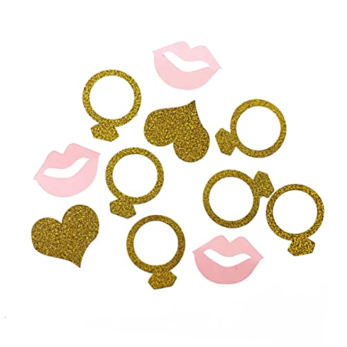 VOSAREA 3 Packungen Mit 300 Stück Hochzeitsornamente Hochzeitskonfetti Hochzeitsdekorationen Hochzeitskonfetti Partytischkonfetti Goldkonfetti Herzen Goldring Konfetti von VOSAREA