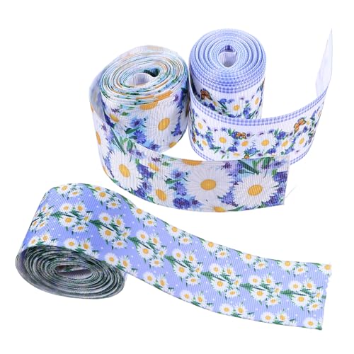 VOSAREA 3 Rollen Geschenkband Blumenband Geschenkdekoration Blumenstraußband Dekorationsband Blumendekoration Geschenkverpackungsband Band für Blumenverpackungsbänder Polyester von VOSAREA