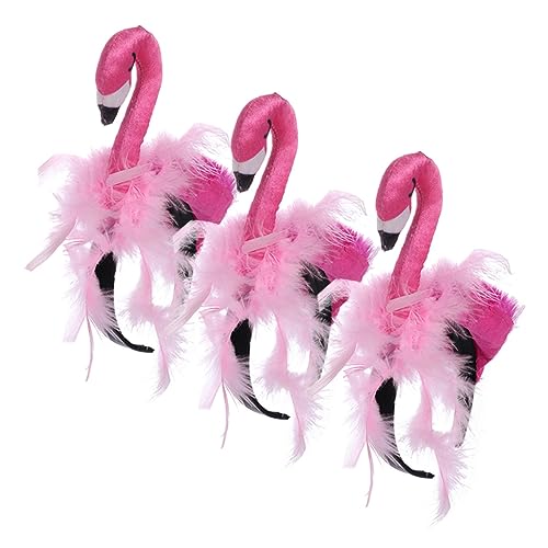 VOSAREA 3 Stück Flamingo Stirnband Haar Accessoires Für Dekoratives Stirnband Flamingo Haarband Kopfbänder Für Haar Make Up Haar Accessoires Plüsch Haar Samt von VOSAREA