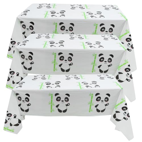 VOSAREA 3 Stück Panda Tischdecke Panda Tischläufer Niedliche Tier Tischdecke Tischkleidung Festival Party Tischdecke Themenparty Tischdecke Tischdecke Mit Panda Muster von VOSAREA