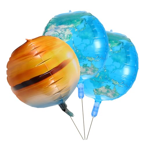 VOSAREA 3 Stücke Ballon aus Aluminiumfolie Geburtstag Luftballons wiederverwendbare Ballongirlande Planet hochzeitsdeko dekoration weihnachten Ballons Ballon mit Sonnenaufgangsmuster von VOSAREA