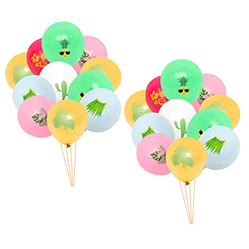 VOSAREA 30 Stück Kaktus Ballon Luau Partyzubehör Ballon Sets Im Hawaii Stil Hintergrund Ballon Strandballons Hawaiianische Themenballons Flamingo Ballon Niedliche Ballons von VOSAREA