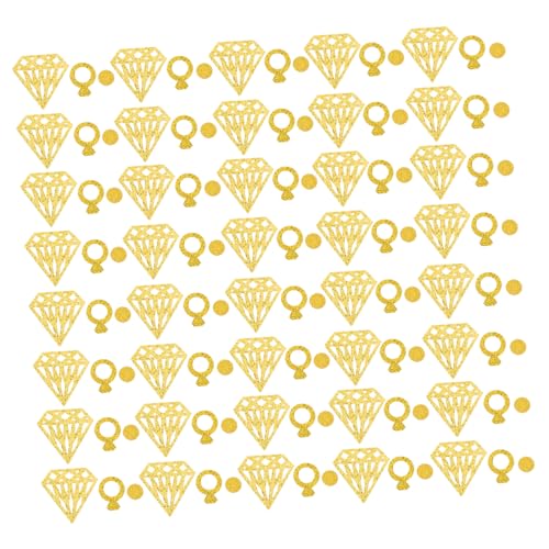 VOSAREA 300St Hochzeitskrümel konfetti für den brautduschentisch Tischstreuung Hochzeitskonfetti komfetti konfettiballone dekoratives Konfetti aus hohlem Papier Diamantring Konfetti Golden von VOSAREA