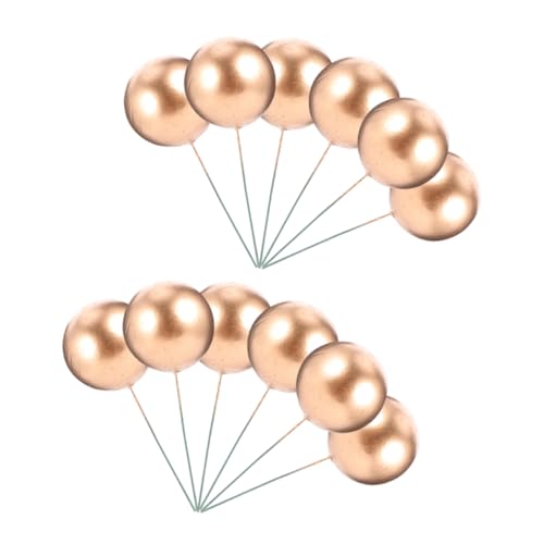 VOSAREA 36 Stück Schaumstoff Kugeleinsätze In Roségold Luftballons Kuchendekoration Dessert Einsätze Topper Hochzeitsdekorationen Für Zeremonien Schöne Kuchenspieße Obstkuchen von VOSAREA