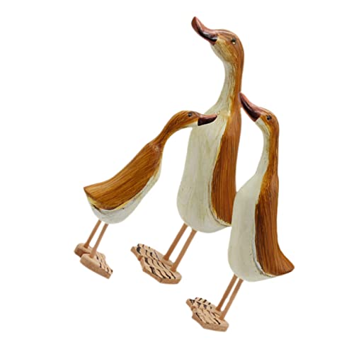 VOSAREA 3St Holzfigur schöne Figur magnetische Gans Desktop- heim Mini-Enten Animal Figures Living Room Decoration tischdeko esstisch Entenfigur Skulptur Holzhandwerksstatue hölzern von VOSAREA